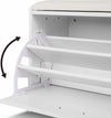 Modern Stylish Shoe Storage Cabinet, Solid Wood, Padded Cushioned Seat, White DL Modern