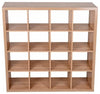Modern Stylish Storage Organizer, Solid Pine Wood and MDF, 16-Compartment, Oak DL Modern