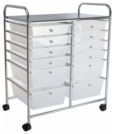 Modern Stylish Storage Trolley Cabinet, Steel Framen and Plastic Drawers DL Modern