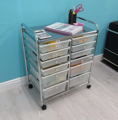 Modern Stylish Storage Trolley Cabinet, Steel Framen and Plastic Drawers DL Modern