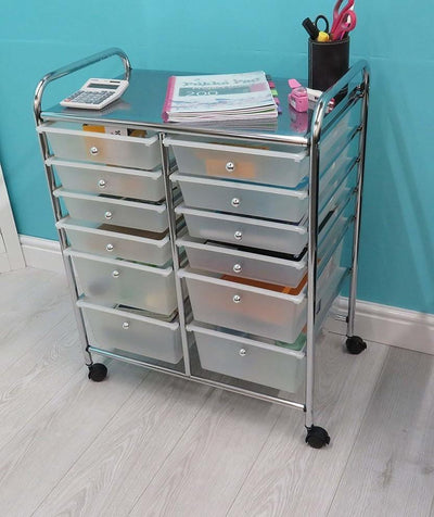 Modern Stylish Storage Trolley Cabinet, Steel Framen and Plastic Drawers DL Modern