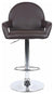 Modern Swivel Bar Stool, Padded Faux Leather Seat, Adjustable Height, Brown DL Modern