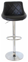Modern Swivel Bar Stool Upholstered, Faux Leather With Chromed Footrest, Black DL Modern