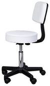 Modern Swivel Bar Stool With White Faux Leather Upholstery With Backrest DL Modern