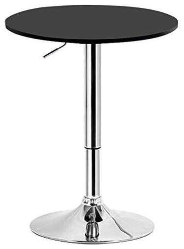 Modern Swivel Bar Table with Chrome Plated Frame and MDF Top, Round Design DL Modern