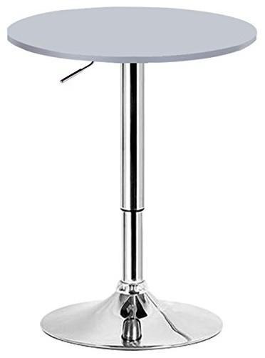 Modern Swivel Bar Table with Chrome Plated Frame and MDF Top, Round Design DL Modern