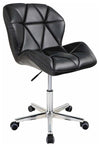 Modern Swivel Chair Upholstered, Faux Leather, Extra Padded Cushioned Seat Black DL Modern