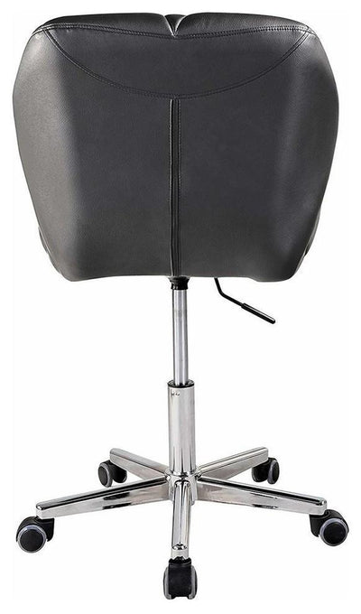 Modern Swivel Chair Upholstered, Faux Leather, Extra Padded Cushioned Seat Black DL Modern