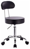 Modern Swivel Chair Upholstered, Faux Leather, Padded Seat and Backrest, Black DL Modern