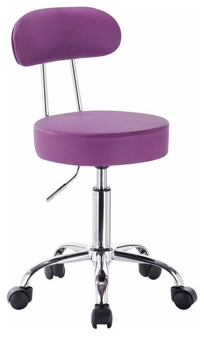 Modern Swivel Chair Upholstered, Faux Leather, Padded Seat and Backrest, Purple DL Modern