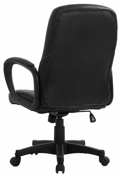 Modern Swivel Chair Upholstered, PU Leather, Armrest, Perforated Design, Black DL Modern