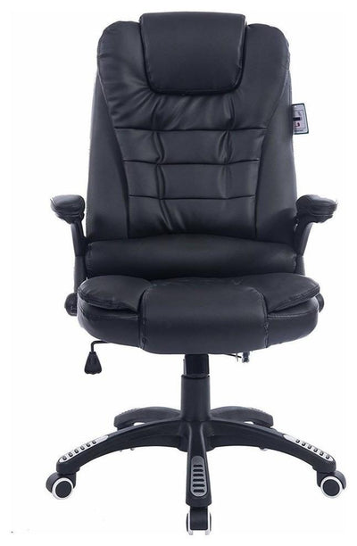 Modern Swivel Chair Upholstered, PU Leather, Extra Padded, Black DL Modern