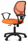 Modern Swivel Chair With Armrest and Backrest, Adjustable Height Design, Orange DL Modern