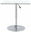 Modern Table With Chrome Plated Base and Tempered Glass Top, Square Design DL Modern