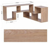 Modern TV Stand, Solid Wood With Multiple Compartment L-Shaped Design, Oak DL Modern