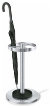 Modern Umbrella Stand in Brushed finish Stainless Steel with 3 Compartments DL Midcentury