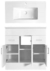 Modern Vanity Unit with White Ceramic Basin Sink, 2 Doors and Inner Shelf DL Modern