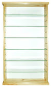 Modern Wall Display Cabinet, Solid Pine Wood With 6 Tempered Glass Shelves DL Modern