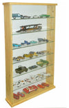 Modern Wall Display Cabinet, Solid Pine Wood With 6 Tempered Glass Shelves DL Modern