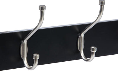 Modern Wall Mounted Coat Rack, Metal With 10-Hanger Hook, Simple Design, Black DL Modern