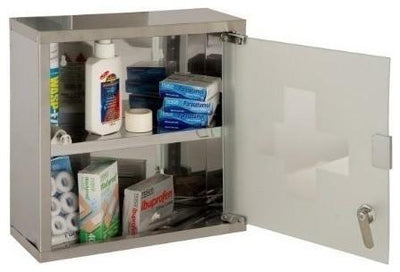 Modern Wall Mounted Medicine Cabinet, Stainless Steel With Frosted Glass Door DL Modern