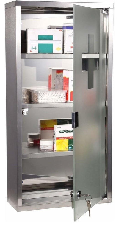 Modern Wall Mounted Medicine Cabinet, Stainless Steel With Lockable Glass Door DL Modern