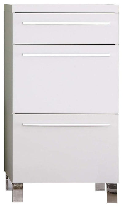 Modern Wardrobe Cabinet, White High Gloss Finished MDF With 3 Storage Drawer DL Modern