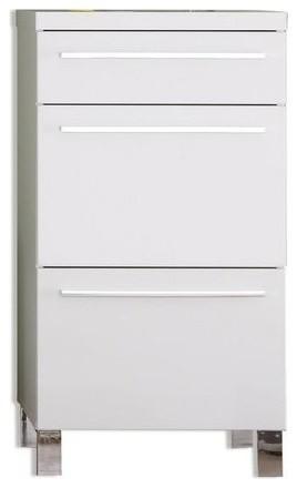 Modern Wardrobe Cabinet, White High Gloss Finished MDF With 3 Storage Drawer DL Modern