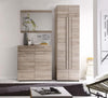 Modern Wardrobe Set, Brown Finished MDF With Shoe Rack and Rectangular Mirror DL Modern