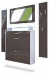 Modern Wardrobe Set, High Gloss Finish MDF With Shoe Cabinet Mirror and Panels DL Modern