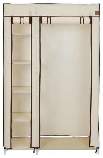 Modern Wardrobe, Waterproof Fabric With Hanging Rail and Shelves for Storage DL Modern