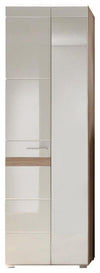 Modern Wardrobe, White and Oak High Gloss Finished MDF With Storage Cupboard DL Modern
