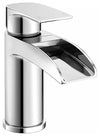 Modern Waterfall Basin Sink Mixer Tap and Bath Filler Faucet Set, Chrome Finish DL Modern