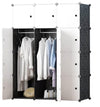 Modular Wardrobe Closet With Hanging Rail, White Doors, Curly-Pattern Black Side DL Modern