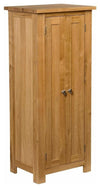 Narrow Storage Cabinet in Light Oak Finished Solid Wood with 2 Doors and Shelves DL Traditional