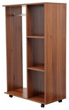 Open Wardrobe With Hanging Rail, Storage Shelves and Four Wheels, Modern Style DL Modern