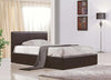 Ottoman Bed Upholstered, Faux Leather With Storage Space, King DL Modern