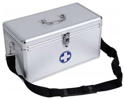 Portable First Aid Box, Aluminium With 2-Layer and 3-Compartment, Modern DL Modern