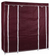 Portable Wardrobe, Waterproof Fabric With Hanging Rail and Internal Shelves, Red DL Modern