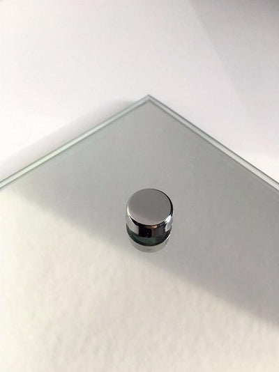 Rectangle Mirror with Drilled Holes and Chrome Cap Wall Hanging Fixing Kit DL Modern