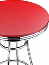 Retro Stylish Bar Table With Chrome Plated Frame, Red DL Traditional