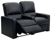 Row of 2 Home Cinema Chairs, Black Bonded Leather With Lower Lumbar Support DL Transitional