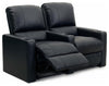 Row of 2 Home Cinema Chairs, Black Bonded Leather With Lower Lumbar Support DL Transitional