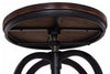 Rustic Bar Stool With Black Metal Frame, Wooden Top and Adjustable Height DL Rustic