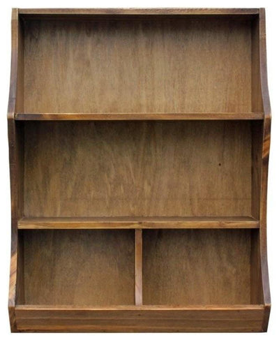 Rustic Stylish Storage Cabinet, Solid Oak Wood With 4 Open Compartments DL Rustic