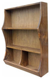 Rustic Stylish Storage Cabinet, Solid Oak Wood With 4 Open Compartments DL Rustic