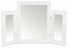Self Standing Dressing Table Mirror with White MDF Frame and Mirrored Wings DL Modern