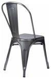 Set of 4 Chairs, Black Finished Metal Frame and Seat Rustic-Industrial Style DL Industrial