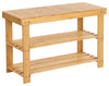 Shoe Storage Rack, Bamboo Wood With 3 Open Shelves, Contemporary Design, Natural DL Contemporary