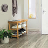 Shoe Storage Rack, Bamboo Wood With 3 Open Shelves, Contemporary Design, Natural DL Contemporary